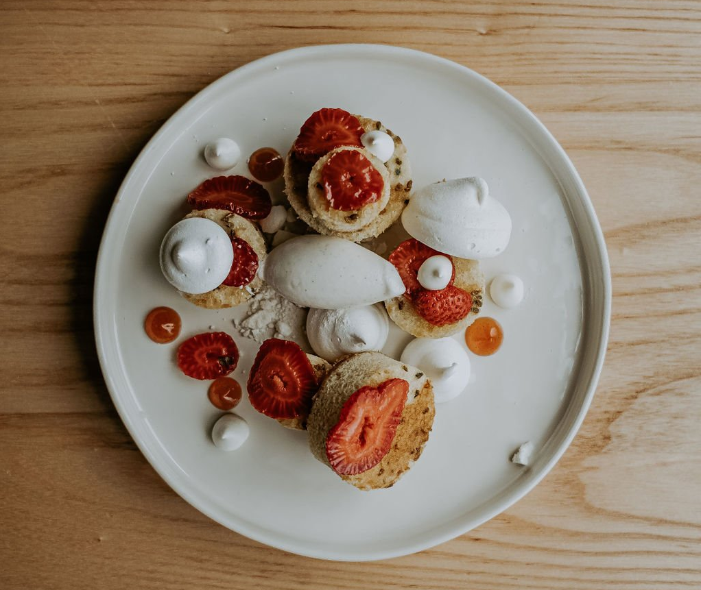 DoveCote's Strawberry Olive Oil Cake dessert